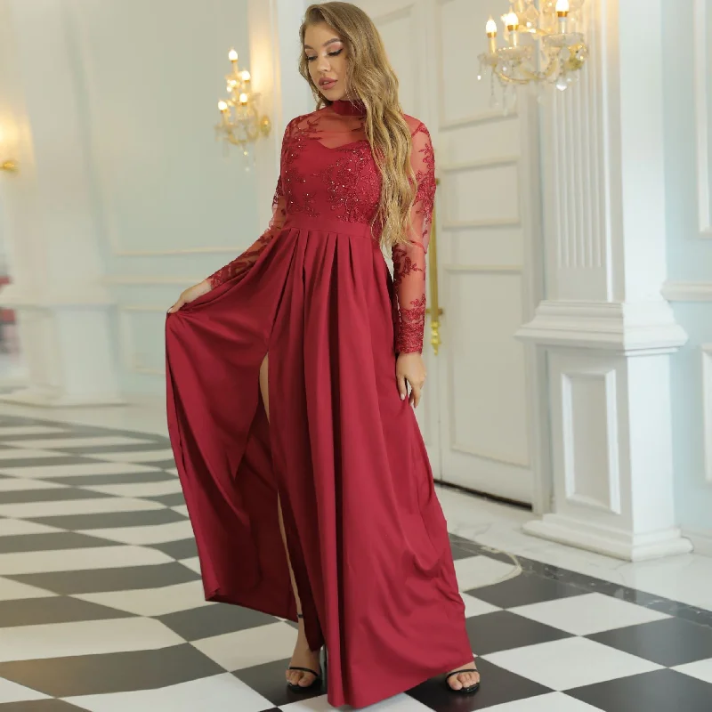 Comfortable Cotton - Linen Maxi Dresses for Everyday WearFashionSierra - 2023 High Neck printing splicing Mesh Prom Dresses Comfortable Cotton - Linen Maxi Dresses for Everyday WearFashionSierra - 2023 High Neck printing splicing Mesh Prom Dresses