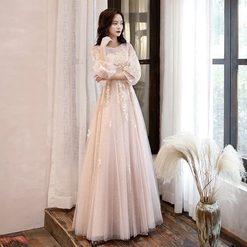 Maxi Dresses with Ruffled Trim for a Sweet and Girly LookFashionSierra - Long Sleeves Elegant O-neck Prom Dresses Maxi Dresses with Ruffled Trim for a Sweet and Girly LookFashionSierra - Long Sleeves Elegant O-neck Prom Dresses