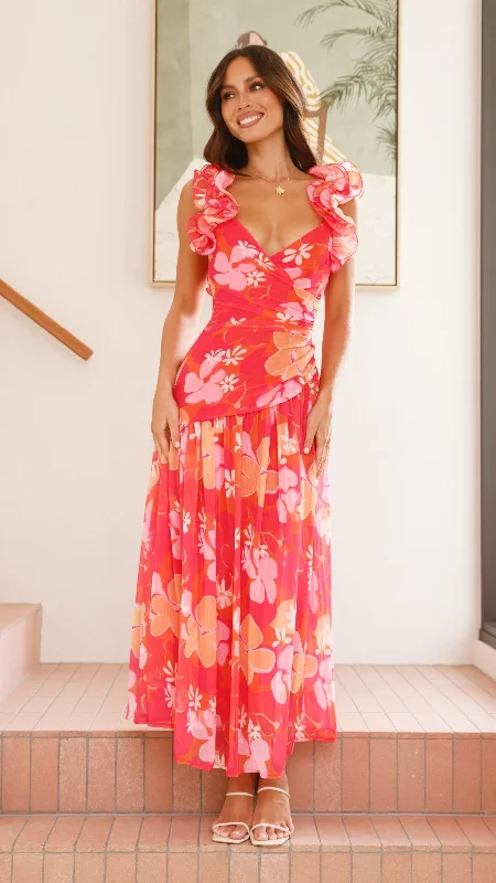 Maxi Dresses for Baby ShowersAlma Maxi Dress - Blood Orange