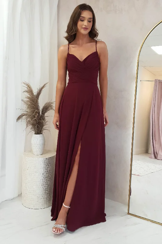 Earthy Brown Maxi Dresses for a Natural LookBethy Soft Chiffon Maxi | Burgundy