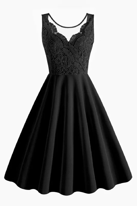 Dresses with Beaded Floral Wreath on the Bodice and High Low Hem for Ladies' Delicate and Dramatic LookBlack A Line Rufflesd V-Neck Sleeveless Vintage Dress Dresses with Beaded Floral Wreath on the Bodice and High Low Hem for Ladies' Delicate and Dramatic LookBlack A Line Rufflesd V-Neck Sleeveless Vintage Dress