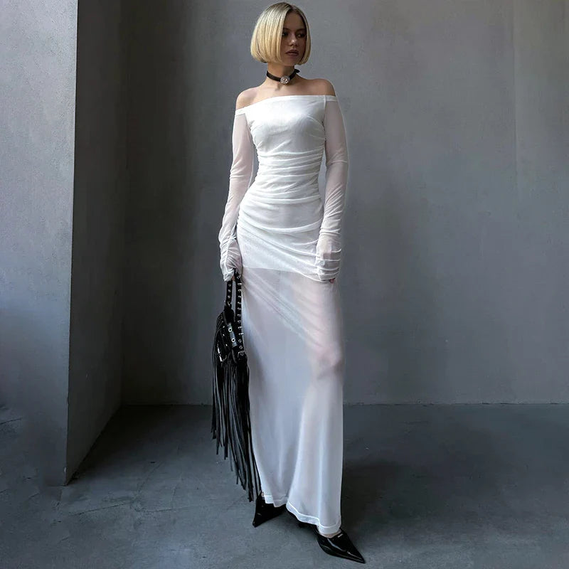 Ultra - Long Floor - Length Maxi Dresses for Formal EventsSophisticated Sexy Sheer Slim Beachy Feminine Whimsical Maxi Dress Ultra - Long Floor - Length Maxi Dresses for Formal EventsSophisticated Sexy Sheer Slim Beachy Feminine Whimsical Maxi Dress