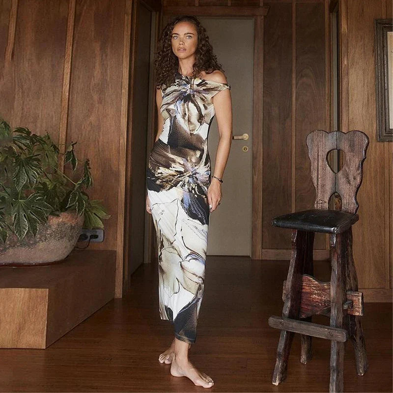 Maxi Dresses with Rhinestone Embellishments for a Glitzy LookAbstract Floral One Shoulder Elegant Wedding Party Summer Long Dress Women Maxi Dress Maxi Dresses with Rhinestone Embellishments for a Glitzy LookAbstract Floral One Shoulder Elegant Wedding Party Summer Long Dress Women Maxi Dress