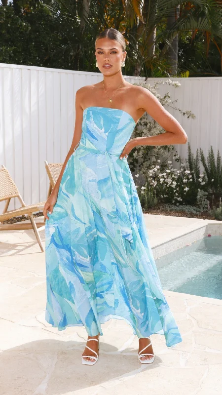 Backless Maxi Dresses for a Bold StatementDaniella Maxi Dress - Blue