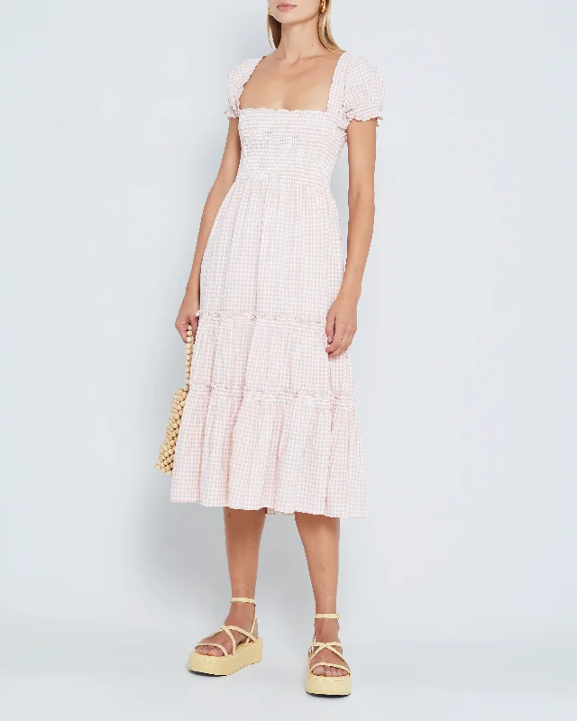 Korean - Style Sweet Maxi DressesSquare Neck Smocked Maxi Dress
