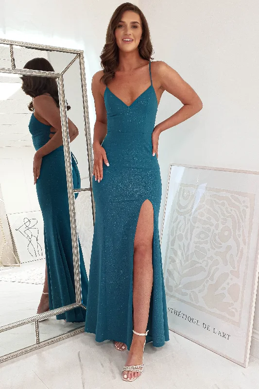 Maxi Dresses for Travel Photography in Scenic LocationsSaraid Glitter Gown | Teal