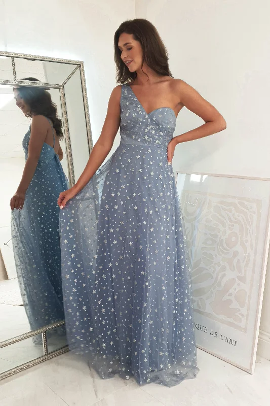 Long - Line Maxi Dresses with a Vest - Like DesignEmerson Star Detail Maxi Dress | Blue Long - Line Maxi Dresses with a Vest - Like DesignEmerson Star Detail Maxi Dress | Blue
