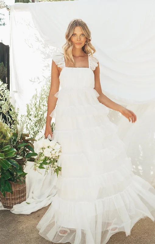 Luxurious Velvet Maxi Dresses for Winter GalasFairytale Maxi Dress ~ White Tulle