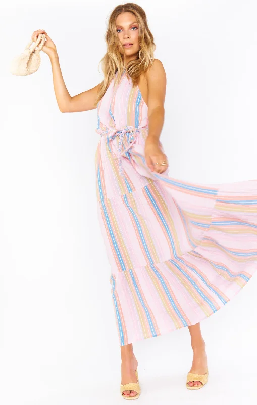 Soft Knit Maxi Dresses for Cozy EveningsIsabella Maxi Dress ~ Paradise Stripe