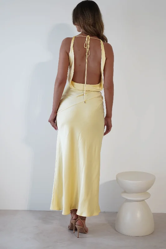 Sporty - Inspired Maxi Dresses for Active LifestylesLeah Cowl Neckline Maxi Dress | Lemon Sporty - Inspired Maxi Dresses for Active LifestylesLeah Cowl Neckline Maxi Dress | Lemon