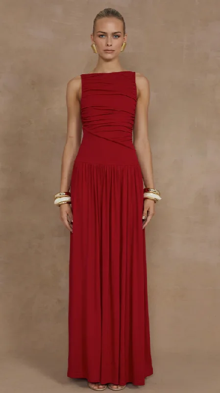 Light Pink Flowy Maxi Dresses for SpringNalla Maxi Dress - Cherry