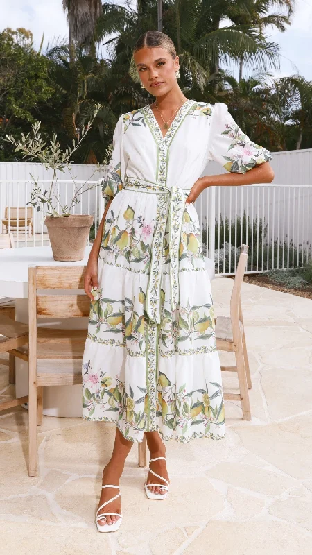 Maxi Dresses with Romantic Bows for a Feminine TouchNaoko Maxi Dress - White / Lemon Maxi Dresses with Romantic Bows for a Feminine TouchNaoko Maxi Dress - White / Lemon