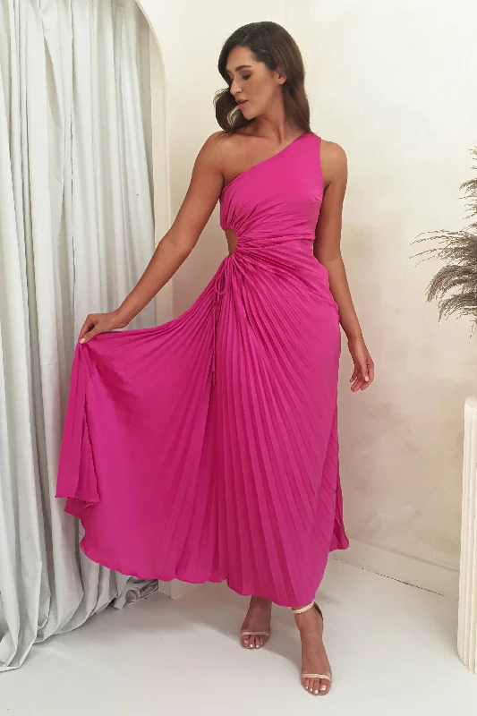 Preppy - Style Pleated Maxi Dresses for School EventsOlsen Pleated Maxi Dress | Fuchsia Preppy - Style Pleated Maxi Dresses for School EventsOlsen Pleated Maxi Dress | Fuchsia