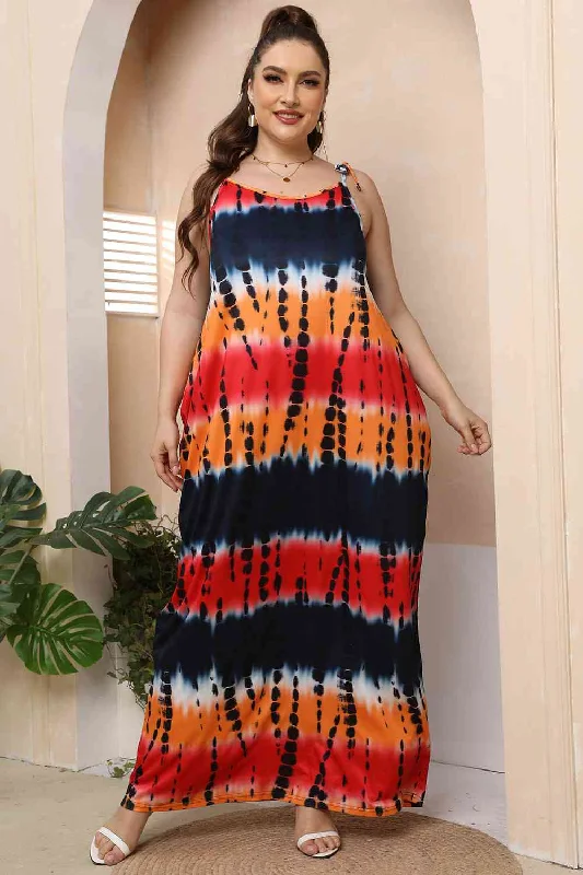 Maxi Dresses for Baby ShowersPlus Size Tie-Shoulder Maxi Dress