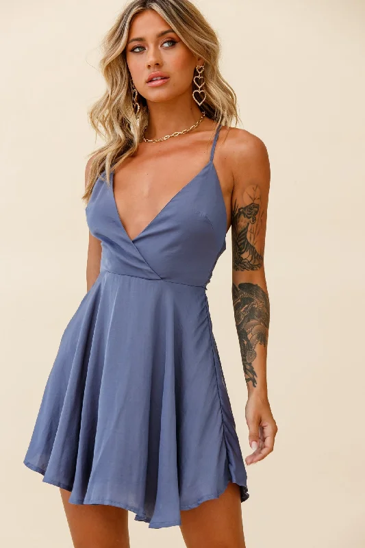 Dresses with Puff Sleeves for Ladies' Retro VibeSecret Place Strappy Tie Back Party Dress Midnight Blue Dresses with Puff Sleeves for Ladies' Retro VibeSecret Place Strappy Tie Back Party Dress Midnight Blue