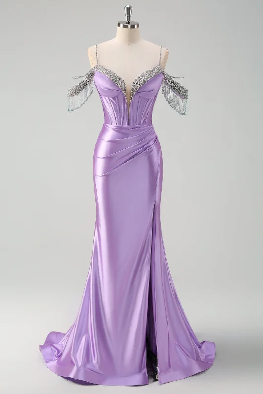 Dresses with Embroidered Tribal Patterns and Satin Sash for Ladies' Cultural and Glamorous LookSparkly Lilac Mermaid Cold Shoulder Tassels Satin Beaded Long Prom Dress with Slit Dresses with Embroidered Tribal Patterns and Satin Sash for Ladies' Cultural and Glamorous LookSparkly Lilac Mermaid Cold Shoulder Tassels Satin Beaded Long Prom Dress with Slit