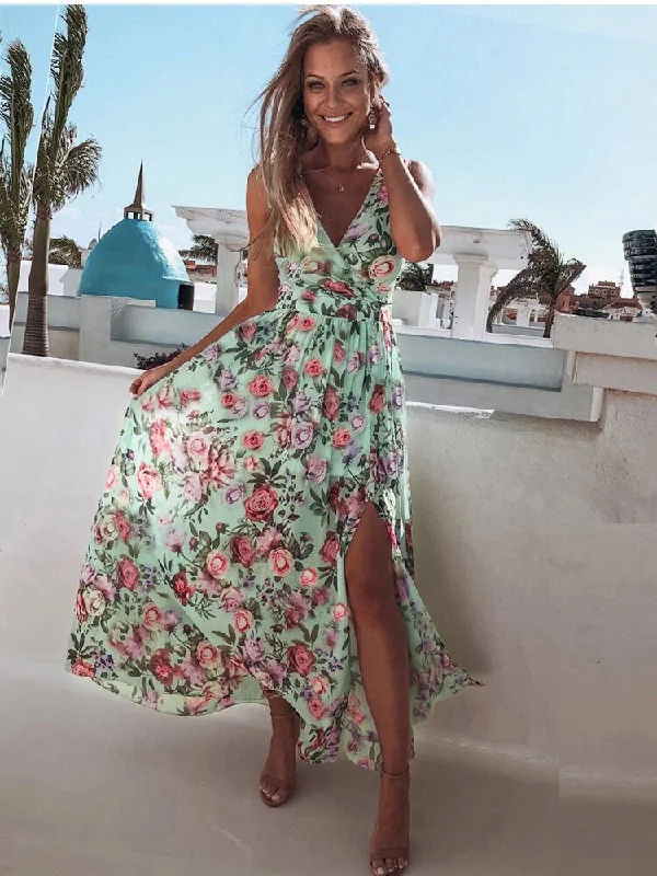 Maxi Dresses with Back Cut - Outs for a Sexy and Alluring LookFashionSierra - Chiffon Fashion V-neck Sleeveless Print Maxi Dress Maxi Dresses with Back Cut - Outs for a Sexy and Alluring LookFashionSierra - Chiffon Fashion V-neck Sleeveless Print Maxi Dress