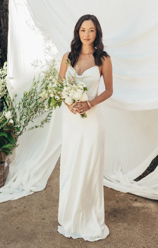 Fairy - Like Tulle Maxi Dresses for Special OccasionsTuscany Maxi Slip Dress ~ Ivory Luxe Satin Fairy - Like Tulle Maxi Dresses for Special OccasionsTuscany Maxi Slip Dress ~ Ivory Luxe Satin