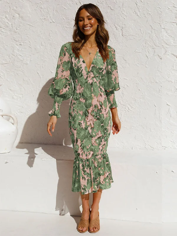 Maxi Dresses with Back Cut - Outs for a Sexy and Alluring LookFashionSierra - Women Sexy V Neck Floral Printed Ruffle Maxi Dresses Maxi Dresses with Back Cut - Outs for a Sexy and Alluring LookFashionSierra - Women Sexy V Neck Floral Printed Ruffle Maxi Dresses
