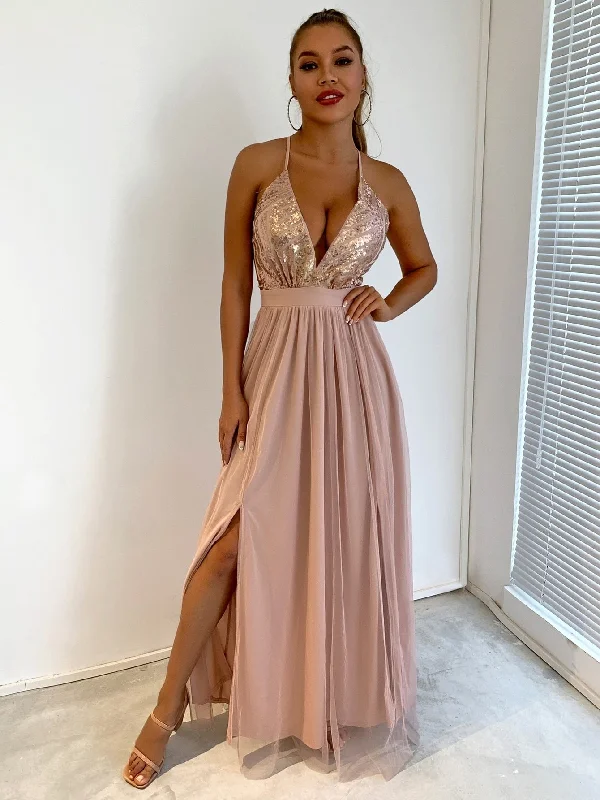 Long - Line Maxi Dresses with a Vest - Like DesignFashionSierra - Elegant Sequins Mesh Stitching Long Party Dress Long - Line Maxi Dresses with a Vest - Like DesignFashionSierra - Elegant Sequins Mesh Stitching Long Party Dress