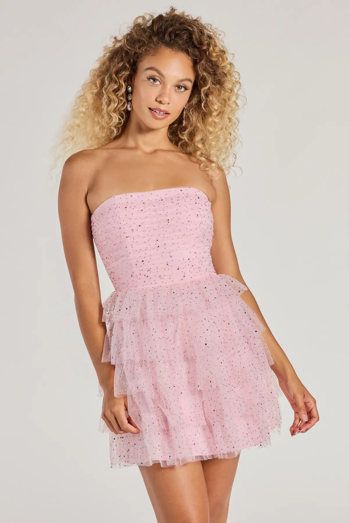 Party Dresses with Sheer Panels and Beaded Trim and Embroidered Paisley Patterns and Ruffled Hem for Ladies' Sultry and Exotic LookArie Strapless Rhinestone A-Line Party Dress Party Dresses with Sheer Panels and Beaded Trim and Embroidered Paisley Patterns and Ruffled Hem for Ladies' Sultry and Exotic LookArie Strapless Rhinestone A-Line Party Dress