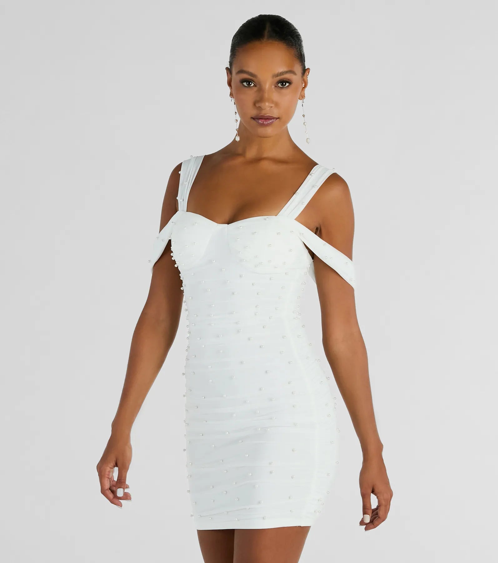 Organza Party Dresses with Sparkly Appliques for Ladies' Delicate and Dreamy LookBreathtaking Impression Faux Pearl Bodycon Mini Dress Organza Party Dresses with Sparkly Appliques for Ladies' Delicate and Dreamy LookBreathtaking Impression Faux Pearl Bodycon Mini Dress
