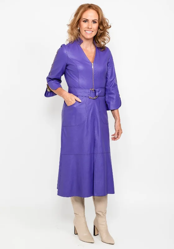 Halter - neck midi dress for a modern and stylish lookCamelot Faux Leather Midi Dress, Purple Halter - neck midi dress for a modern and stylish lookCamelot Faux Leather Midi Dress, Purple