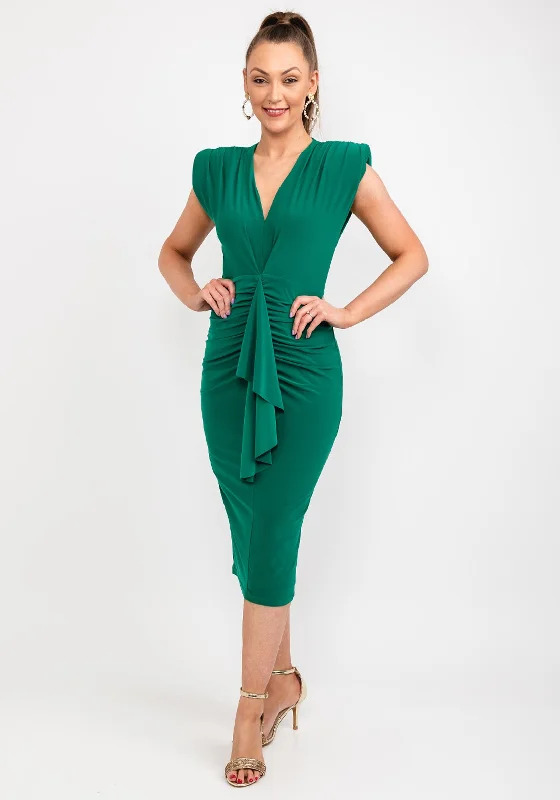 Midi dress for a music festival with a bohemian - inspired outfitCasting Ruched Drape Midi Dress, Green Midi dress for a music festival with a bohemian - inspired outfitCasting Ruched Drape Midi Dress, Green