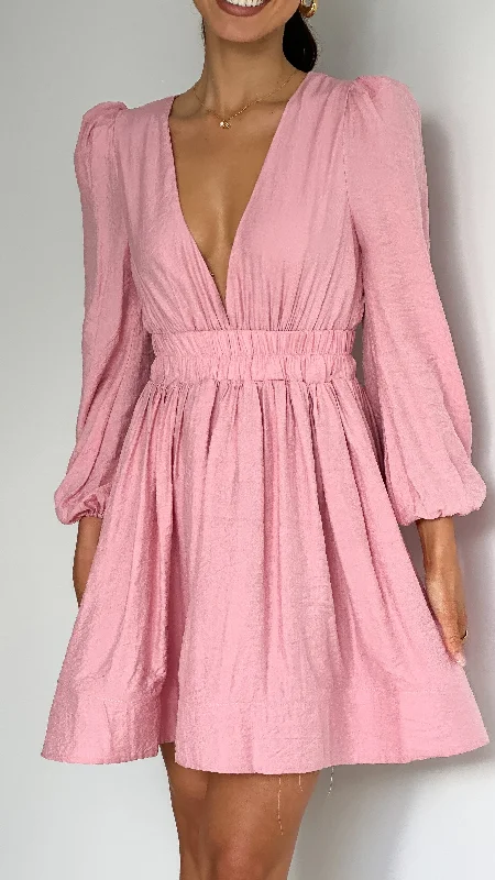 A Line Tulle Party Dresses for Ladies with Petite FiguresCharlotte Mini Dress - Soft Pink A Line Tulle Party Dresses for Ladies with Petite FiguresCharlotte Mini Dress - Soft Pink