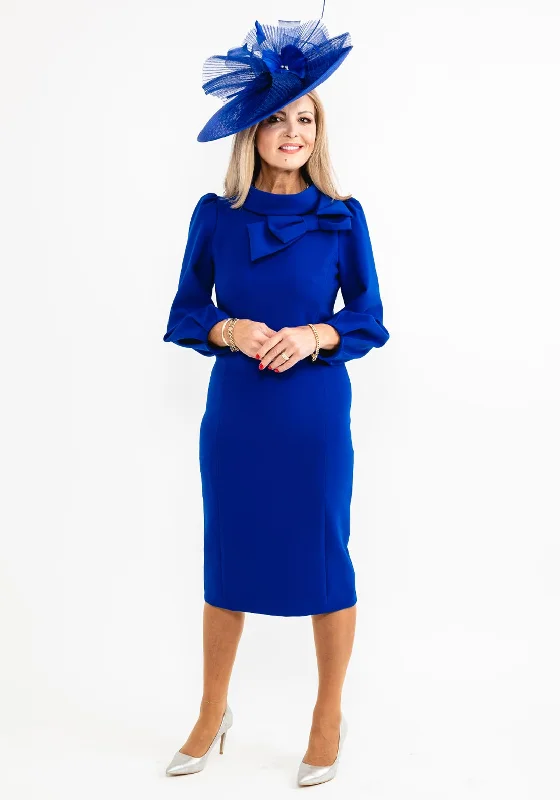 Halter - neck midi dress for a modern and stylish lookClaudia C Maia Bow Neck Midi Dress, Royal Blue