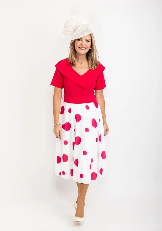 Midi dress for a gym session if it has sufficient stretchCoco Doll Polka Dot Skirt Midi Dress, Fuchsia