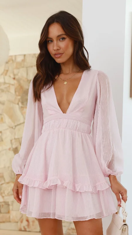 Wrap Style Party Dresses with Belt for Ladies' Comfortable and Stylish OutfitDiana Mini Dress - Blush Wrap Style Party Dresses with Belt for Ladies' Comfortable and Stylish OutfitDiana Mini Dress - Blush