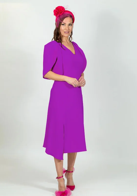 Striped cotton midi dress for a classic and timeless lookElla Boo Oversize Tulip Sleeve Midi Dress, Fuchsia Striped cotton midi dress for a classic and timeless lookElla Boo Oversize Tulip Sleeve Midi Dress, Fuchsia