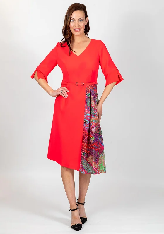 Trumpet - style midi dress for a flared and stylish silhouetteElla Boo Print Pleat Panel Midi Dress, Hot Pink Trumpet - style midi dress for a flared and stylish silhouetteElla Boo Print Pleat Panel Midi Dress, Hot Pink