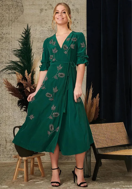 Midi dress for a wedding as a guest in a more casual weddingHope & Ivy Harley Midi Dress, Green Midi dress for a wedding as a guest in a more casual weddingHope & Ivy Harley Midi Dress, Green