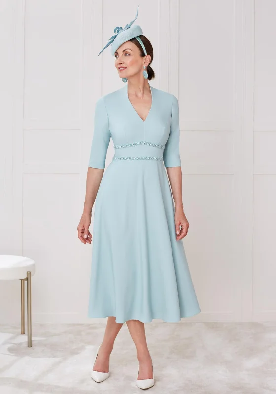Midi dress for petite body types with proportionate sizingJohn Charles Beaded Waist Midi Dress, Eggshell Midi dress for petite body types with proportionate sizingJohn Charles Beaded Waist Midi Dress, Eggshell