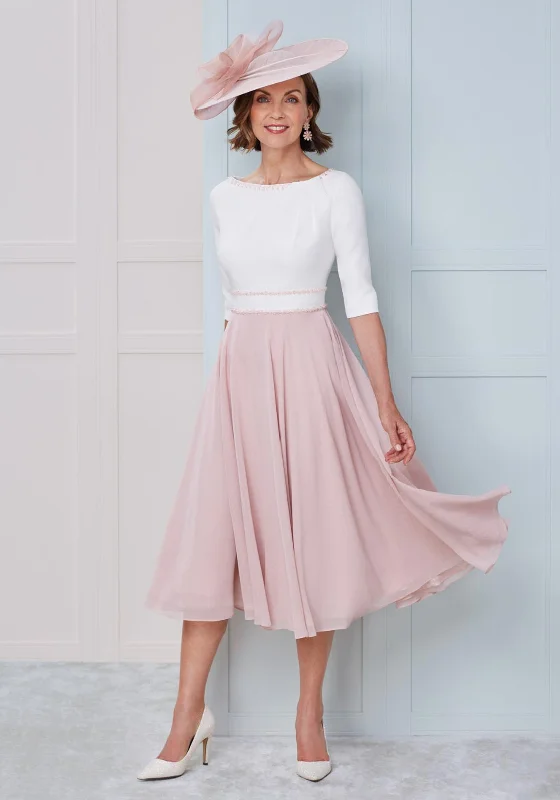 Midi dress for evening events when paired with the right accessoriesJohn Charles Chiffon Skirt Midi Dress, Rose & Ivory Midi dress for evening events when paired with the right accessoriesJohn Charles Chiffon Skirt Midi Dress, Rose & Ivory