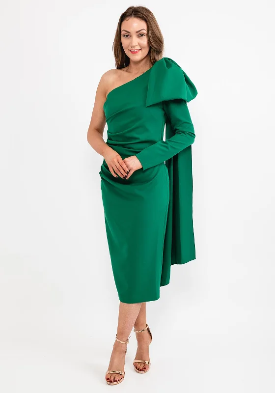 Midi dress for a shopping spree while remaining comfortable on your feetKevan Jon Krystle One Sleeve Midi Dress, Green Midi dress for a shopping spree while remaining comfortable on your feetKevan Jon Krystle One Sleeve Midi Dress, Green