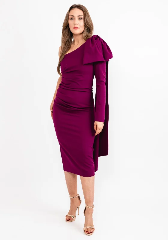Midi dress for a church service in a more relaxed and modern churchKevan Jon Krystle One Sleeve Midi Dress, Mulberry Midi dress for a church service in a more relaxed and modern churchKevan Jon Krystle One Sleeve Midi Dress, Mulberry