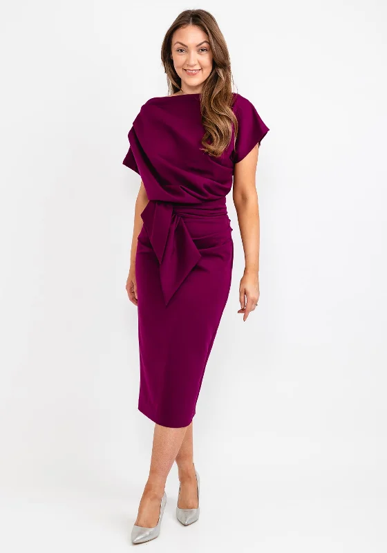 Midi dress for evening events when paired with the right accessoriesKevan Jon Poppy Tie Midi Dress, Mulberry Midi dress for evening events when paired with the right accessoriesKevan Jon Poppy Tie Midi Dress, Mulberry