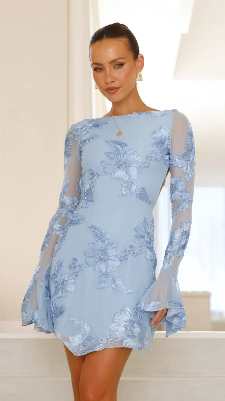 Plunging Neckline Party Dresses with Sequined Trim for Ladies' Glamorous EventsLanesia Mini Dress - Blue Plunging Neckline Party Dresses with Sequined Trim for Ladies' Glamorous EventsLanesia Mini Dress - Blue