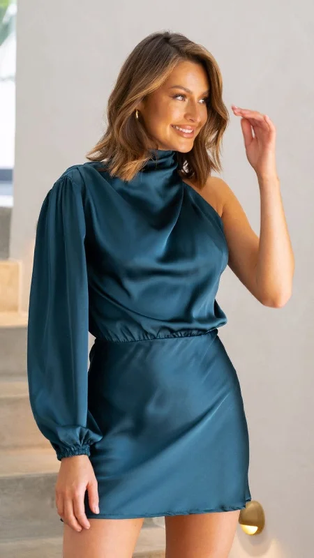 Party Dresses with Ruffled Sleeveless Top and Sequined Bodice and Tulle Skirt and Beaded Waistband for Ladies' Dramatic and Glamorous LookLissy Mini Dress - Teal Party Dresses with Ruffled Sleeveless Top and Sequined Bodice and Tulle Skirt and Beaded Waistband for Ladies' Dramatic and Glamorous LookLissy Mini Dress - Teal