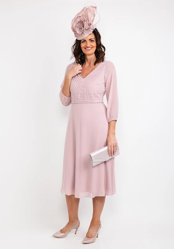 Trumpet - style midi dress for a flared and stylish silhouetteLizabella Pleated Bodice Chiffon Midi Dress, Blush