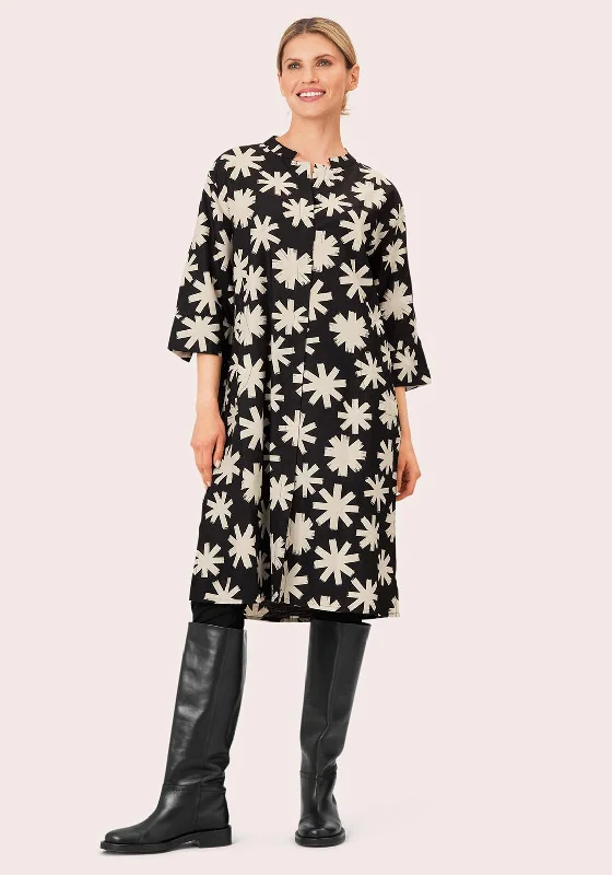 High - low hem midi dress for a modern and stylish lookMasai Nimes Straight Tunic Midi Dress, Black