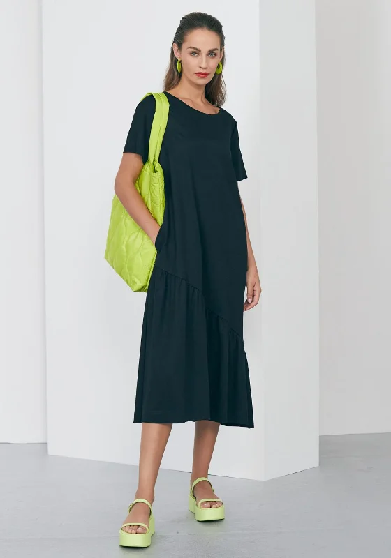Midi dress for a church service in a more relaxed and modern churchNaya Smock Midi Dress, Black Midi dress for a church service in a more relaxed and modern churchNaya Smock Midi Dress, Black