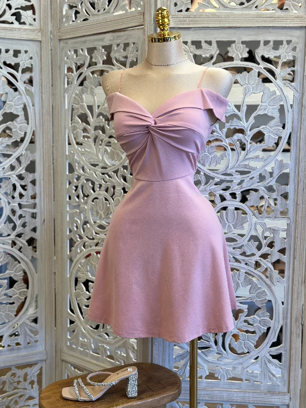 Party Dresses with Ruffled Sleeveless Top and Sequined Bodice and Tulle Skirt for Ladies' Dramatic and Glamorous LookOff Shoulder Fit and Flare Mauve Dress- Stretchy, Estira Party Dresses with Ruffled Sleeveless Top and Sequined Bodice and Tulle Skirt for Ladies' Dramatic and Glamorous LookOff Shoulder Fit and Flare Mauve Dress- Stretchy, Estira