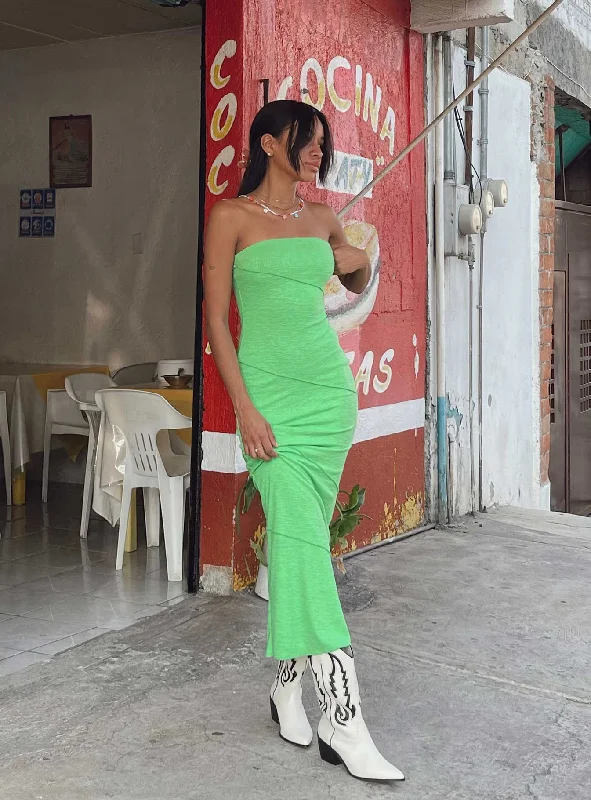 Striped cotton midi dress for a classic and timeless lookOscar Midi Dress Green