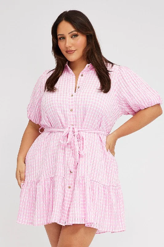 Party Dresses with Ruffled Sleeveless Top and Embroidered Skirt for Ladies' Dramatic and Artistic LookPink Shirt Dress Short Sleeve Tiered Party Dresses with Ruffled Sleeveless Top and Embroidered Skirt for Ladies' Dramatic and Artistic LookPink Shirt Dress Short Sleeve Tiered