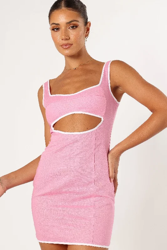 Party Dresses with Sequined Hearts and Satin and Lace Combination for Ladies' Valentine's Day Party RomanceSamara Mini Dress - Pink Party Dresses with Sequined Hearts and Satin and Lace Combination for Ladies' Valentine's Day Party RomanceSamara Mini Dress - Pink