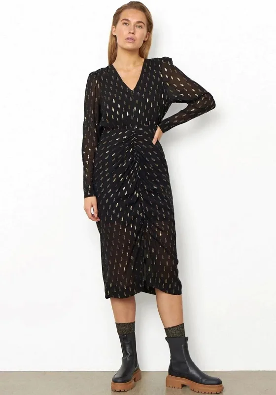 Midi dress for petite body types with proportionate sizingSecond Female Chavella Midi Dress, Black Midi dress for petite body types with proportionate sizingSecond Female Chavella Midi Dress, Black